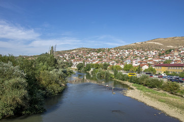 Fototapeta na wymiar Veles city, Macedonia - Vardar River
