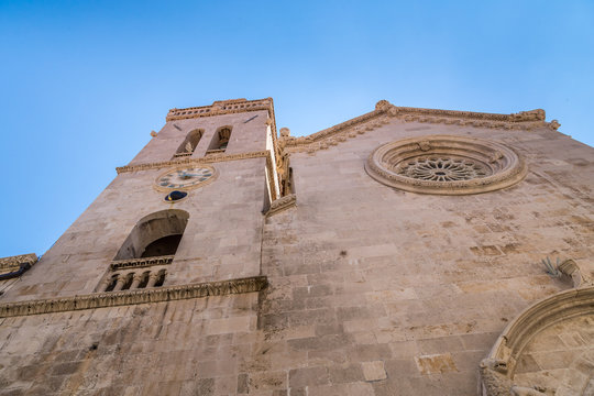 Church San Marco square in medieval town Korcula on island Korcula