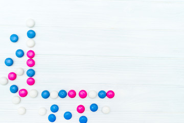 Frame from colorful mint candies