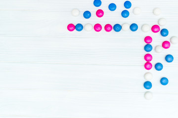 Frame from colorful mint candies