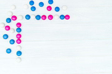 Frame from colorful mint candies