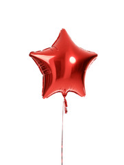 Single red big star metallic balloon object for birthday i