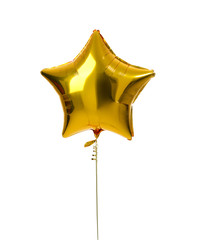 Single gold big star metallic balloon object for birthday 