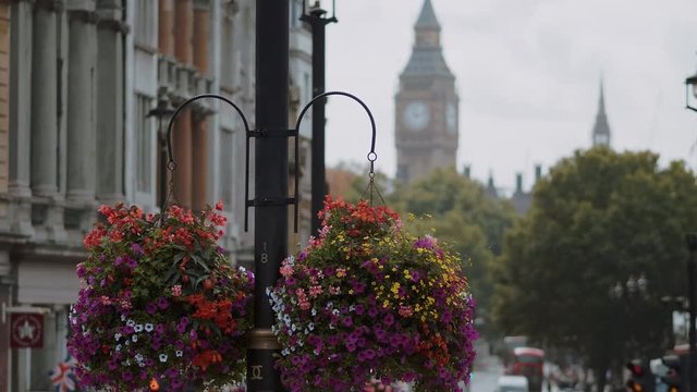 Beautiful flower decoration in the streets of London