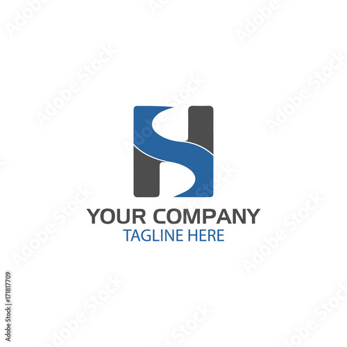 "Creative Letter H and S Logo design" Stock image and royalty-free