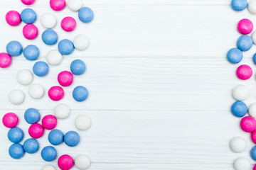 Frame from colorful mint candies