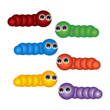Fun cute cartoon character worm,.