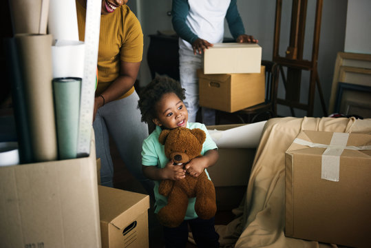 Black family moving in to their new house