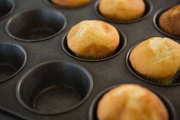 Close up of muffins in tin