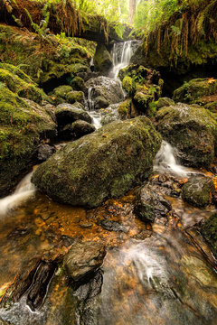 Small Waterfall in the Mountains of Northern California