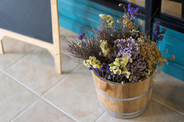 Flower vases on the floor