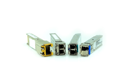 Internet SFP Module for network switch isolated on white background