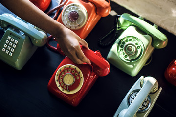 Antique rotary dial retro home phone