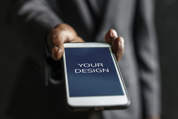 hands holding smart phone