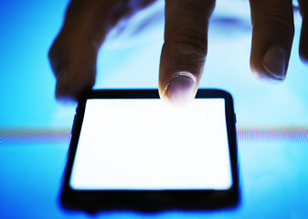 Finger touching using a smartphone