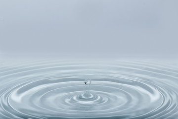 Water droplets  higher on the surface  with soft  white background