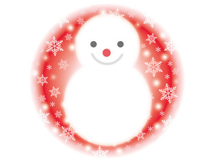 雪だるまのアイコン　青　グレー　赤　