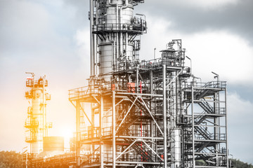 Close up Industrial zone. Plant oil and gas refinery industry.