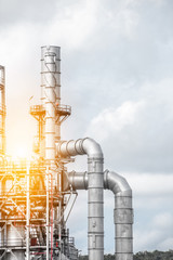 Close up Industrial zone. Plant oil and gas refinery industry.
