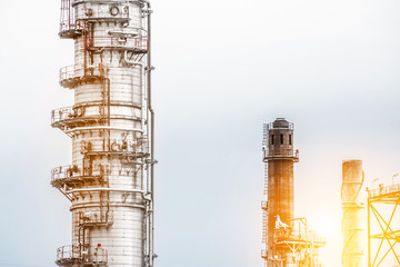 Close up Industrial zone. Plant oil and gas refinery industry.