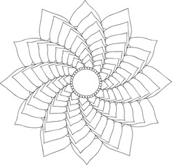 Obraz premium black and white online art. Geometric Round Ornament