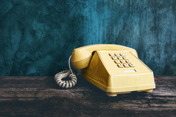 Vintage Retro Office Telephone with Push Button style, Old item from 1980-1990, Technology...
