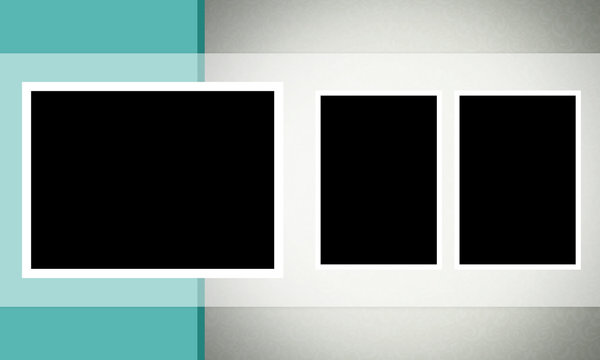 Photo frame with a vintage and blue toscha background