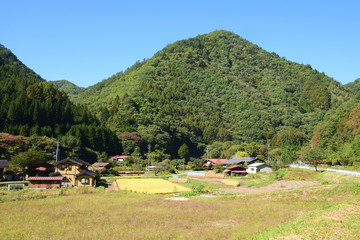 Fototapeta na wymiar 信州　木曽の山間の農村風景