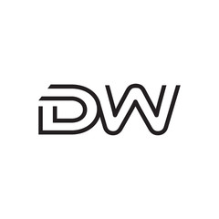 initial letter logo line unique modern DA to DZ