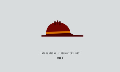 Fototapeta na wymiar International Firefighters' Day May (Flat Vector Illustration Hat Concept)