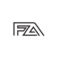initial letter logo line unique modern FA to FZ
