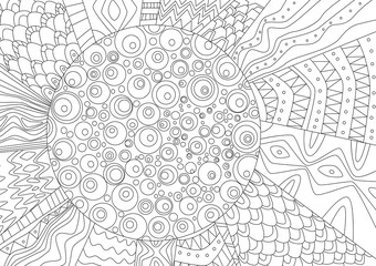 abstract drawing of sun for coloring book