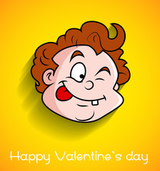 Funny Cartoon Naughty Boy - Tongue Out