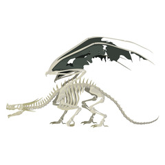 Dragon skeleton vector illustration.
