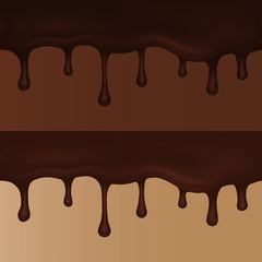 Melted milk and dark chocolate. Vector illustration.