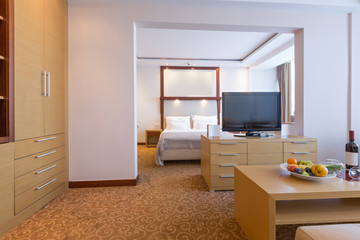 Interior of a hotel room