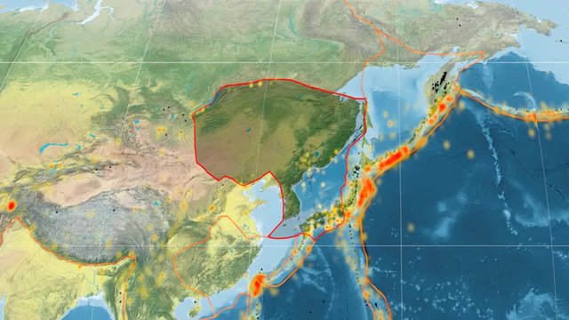 Amur tectonics featured. Topography. Kavrayskiy VII projection