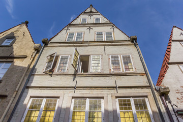Facade of a histroic house in the Schnoor district of Bremen