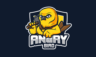 Angry Bird E Sport logo, 100%vector editable