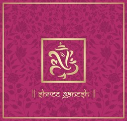 Ganesha, wedding card, royal Rajasthan, India