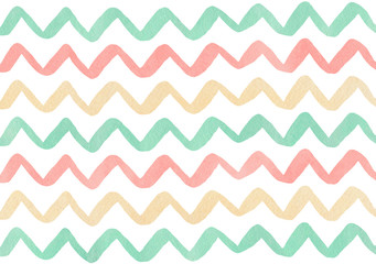 Watercolor stripes background, chevron.