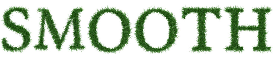 Smooth - 3D rendering fresh Grass letters isolated on whhite background.