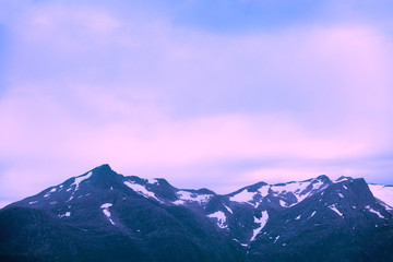 Fototapeta na wymiar Sunset over the mountain peaks