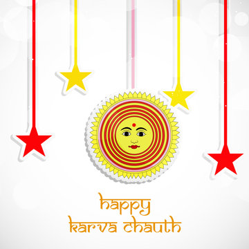 illustration of elements of Hindu Festival Karwa Chauth background
