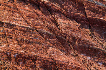 Close look at the cliff of the rainbow mountain