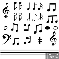 Notes. Set. Music. Sounds. For your design.