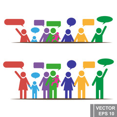 People. They say. opinion. A family. Flat illustration. For your design.