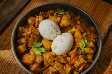 Delicious stew beef with egg