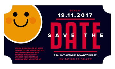Save the Date Card. Modern elegant illustration template of Invitation Design.