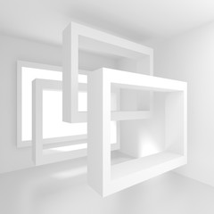 Abstract Interior Background. White Room with Window